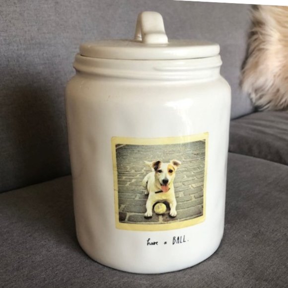 Rae Dunn 'Have a Ball' Antiqued Dog Photo Canister - Picture 2 of 6